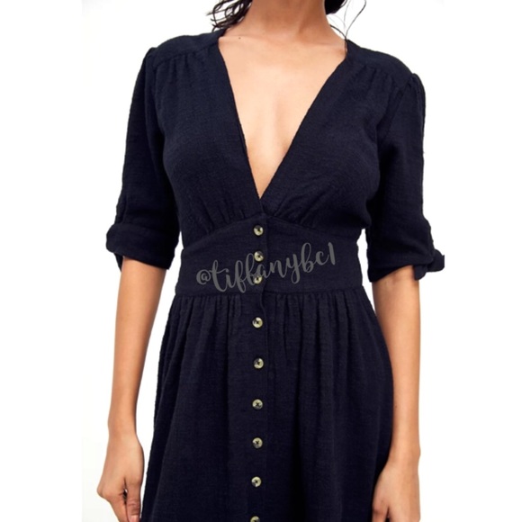 Free People Love Of My Life Midi Dress Black - Picture 3 of 16